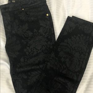 Zara black floral jeans